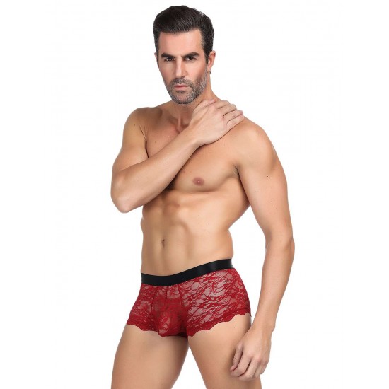 Sexy Red Lace Strappy Panty For Men