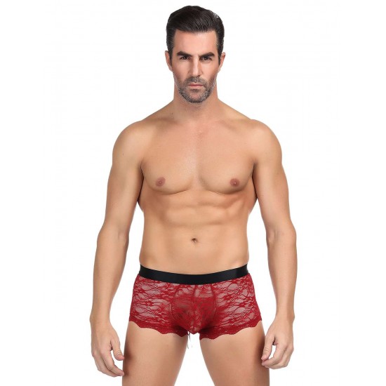 Sexy Red Lace Strappy Panty For Men