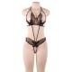 Black Delicate Butterfly Lace Teddy 