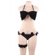 Black Cute Bow Velvet Bra Set