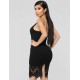 Sexy Women Black Embroidered Fashion Dress