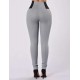 Elastic Thin Leg Zipper Design Leggings Solid Mid-calf Leggings Pants