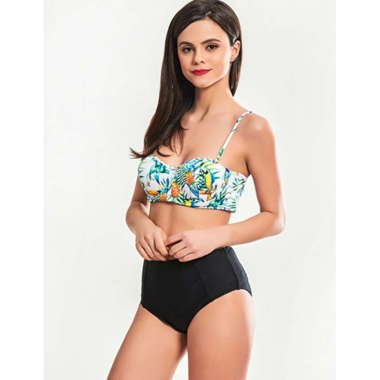 Fruit Print High Waist Sexy Summer Women Bikini Set