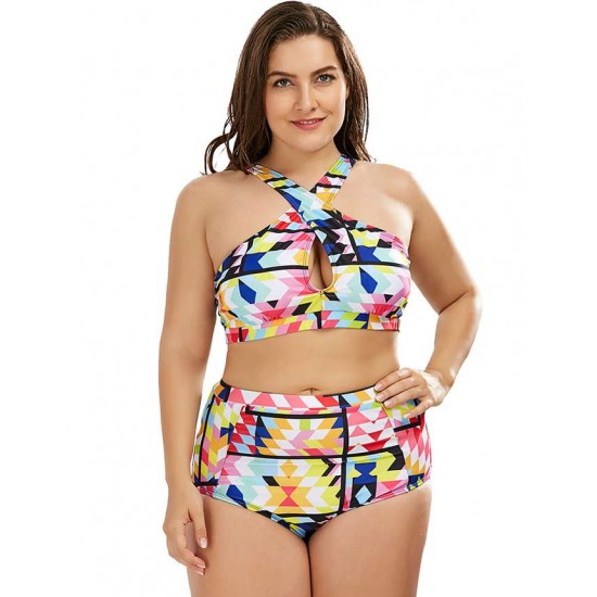 Plus Size Fashion Print Sexy Summer Women's Bikini Set