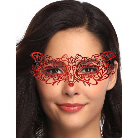 Glamorous Red Lace Eye Mask