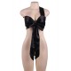 Club Bar Black Silk Bowknot Element Adult Sexy Lingerie 