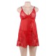 Floral Soft Lace Apron Chemise With Thong