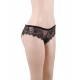 Plus Size Sexy Black Lace Silk Strappy Panty