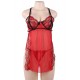 Plus Size Elegant Red Lace Sexy Babydoll