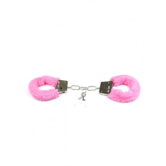 Pink Adult Soft Steel Fuzzy Furry Cuffs Working Metal Handcuffs