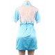 Blue Silk Satin Lace Backless Sexy Women Kimono Home Pajamas