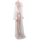 Queen White Robe Perspective Sheer Sleepwear With Fur 