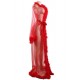 Queen Red Robe Perspective Sheer Sleepwear With Fur 