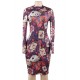 Fashion Poker printing Long Sleeve Bodycon Dress