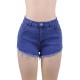 Good Quality High Waist Solid Color Push Up Shell Jeans Shorts 