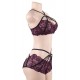 Fashion Sexy Lace Stitching Cross Straps Sexy Bra Set