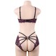 Plus Size Fashion Sexy Lace Stitching Cross Straps Sexy Bra Set