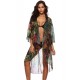 Floral Printed Sexy Sheer Chiffon Cardigan Beach Cover Up