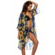 Sunflower Print Sexy Sheer Chiffon Cardigan Beach Cover Up