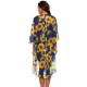 Sunflower Print Sexy Sheer Chiffon Cardigan Beach Cover Up