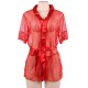 Red Sexy Lace Transparent Pajamas Underwear Set