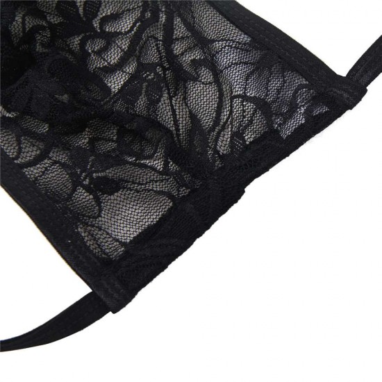 Black Lace Perspective Men's Panty